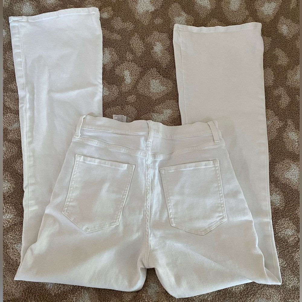 Banana Republic high-rise flare white jeans (premium denim)